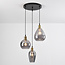 Lampe suspendue verre fumé aspect lisse 3-lumières - Verona