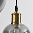 Suspension 3 lumières Verona - noir et verre fumé uni