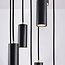 9-lichts design hanglamp Hialeah  - mat zwart en zand goud