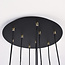 9-lichts design hanglamp Hialeah  - mat zwart en zand goud