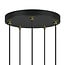 Suspension design 5 lumières Baton - noir mat, doré sable et ambre