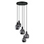 5-lichts design hanglamp Boise - zwart en smoke glas