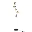 Lampadaire industriel Lexington 5 lumières, noir mat et verre fumé gris
