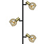 Moderne staande lamp Fayette 3-lichts in zandgoud met amber glas