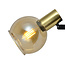 Moderne mat zwarte met zandgouden staande lamp en amberkleurig glas - 3-lichts Fayette