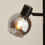 Lampadaire moderne Mesa 3 lumières, noir mat et verre fumé gris