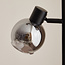 Lampadaire moderne Mesa 3 lumières, noir mat et verre fumé gris