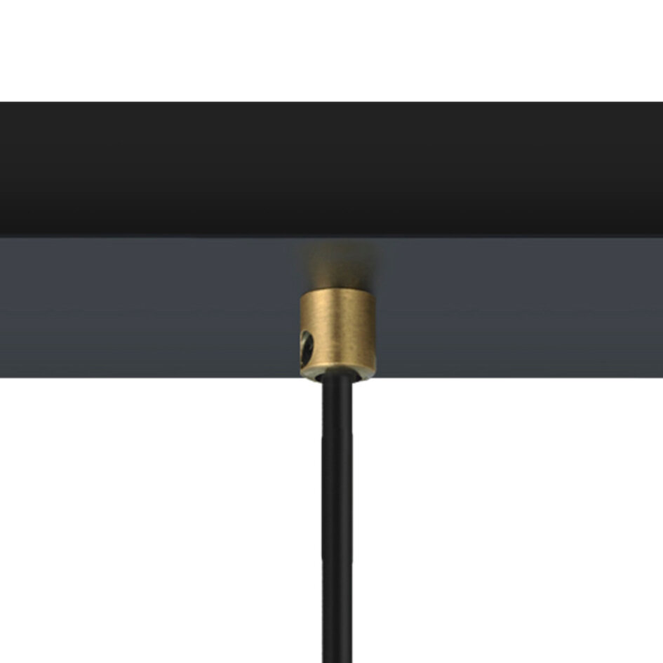 Suspension moderne en noir mat et or sable avec verre ambré 5 lumières - Seattle