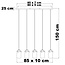 Moderne mat zwarte en zand gouden hanglamp met amberkleurig glas 5-lichts  - Seattle