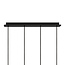 Moderne  mat zwarte hanglamp met smoke grijs glas 4-lichts  - Worth