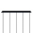Mat zwarte hanglamp met smoke grijs glas 5-lichts  Texas