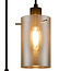 Moderne mat zwarte hanglamp met smoke grijs glas 3-lichts  - Akron