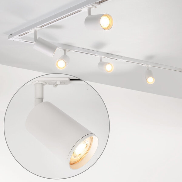 Modern 1-fase railsysteem van 3 meter met Jill spots - wit