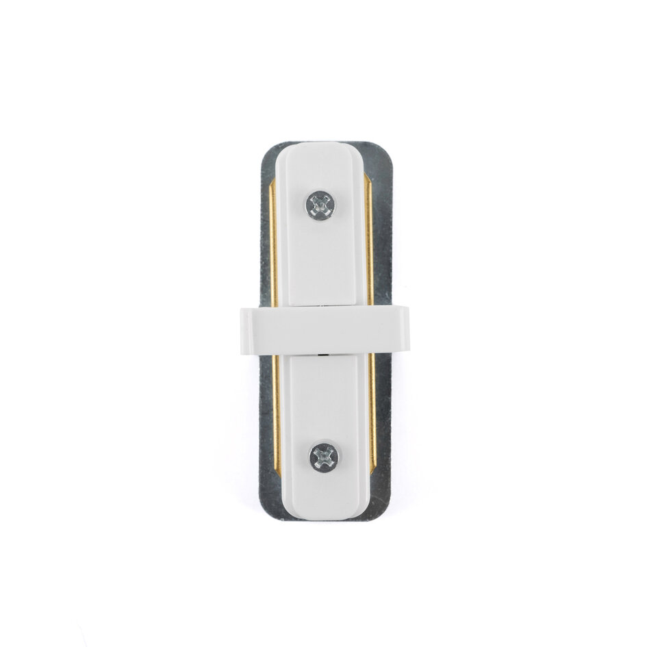 Connecteur droit pour rail monophasé, blanc