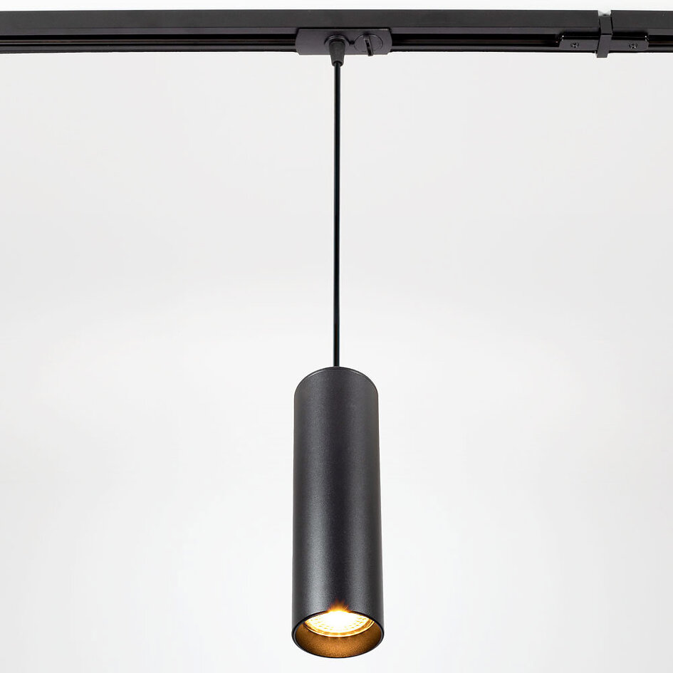 Suspension tube monophasée sur rail Simon - noir