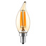 Lampe à bougie à filament LED E14 dimmable avec verre ambré | 5.5W 2200K