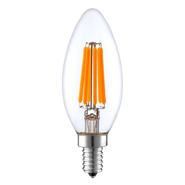 E14 dimbare LED filament kaarslamp met helder glas | 5.5W 2700K