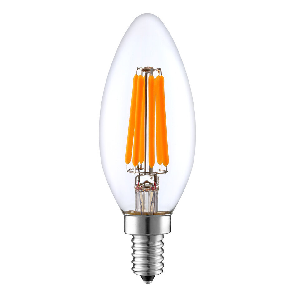 E14 dimbare LED filament kaarslamp met helder glas | 5.5W 2700K