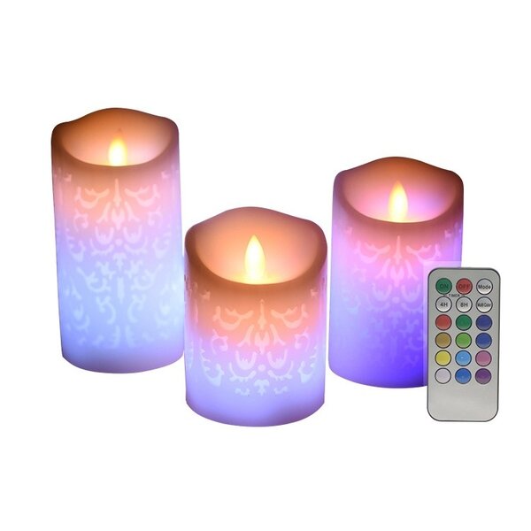 Bougies RVB avec télécommande Silas - Lot de 3