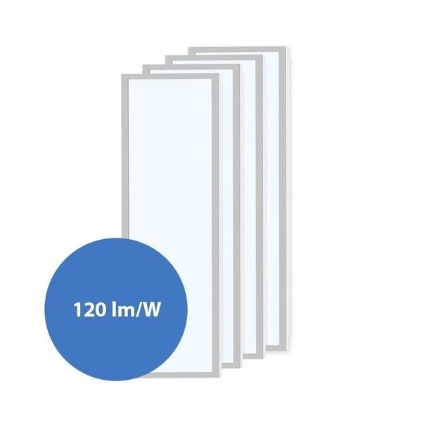 Kit de 4 panneaux LED 30 x 120 cm, 30 W, 6500 K - 120 lm/W