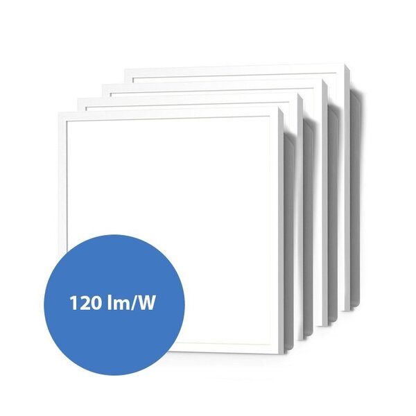 Kit de 4 panneaux LED 62 x 62 cm, 30 W, 4000 K - 120 lm/W