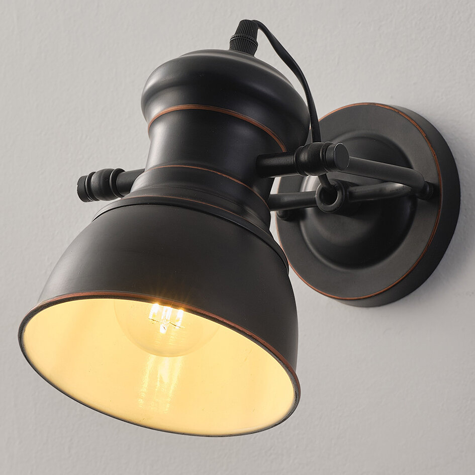 Landelijke wandlamp Duncan - mat zwart
