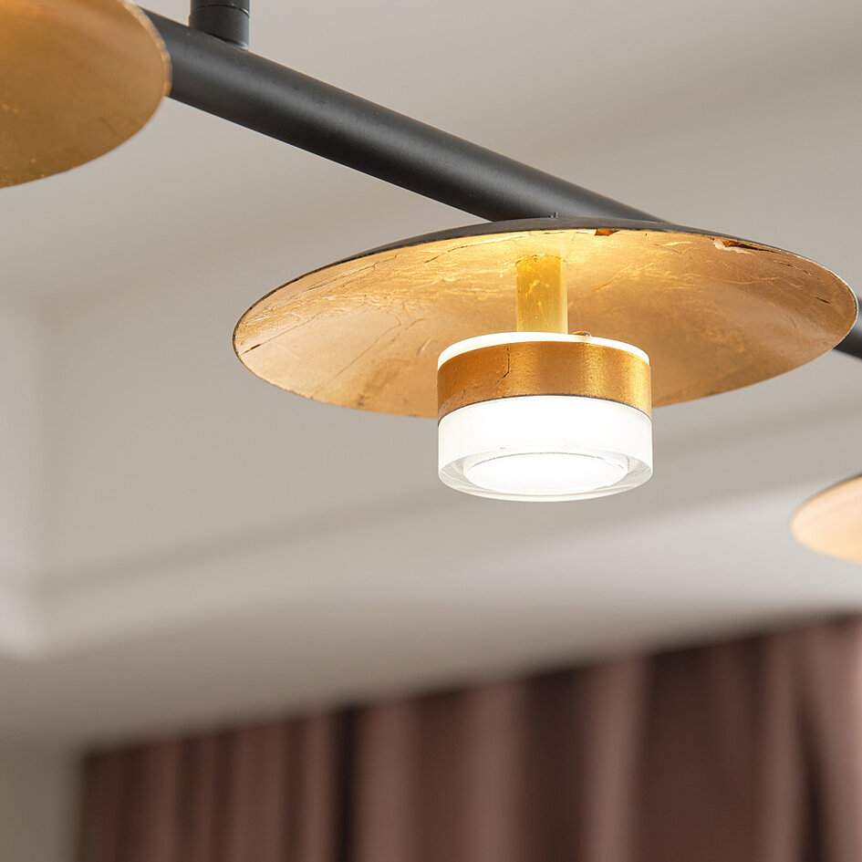 Suspension moderne noire et or 5 spots LED - Martha