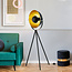 Lampadaire tripode design noir et doré - Charlotte
