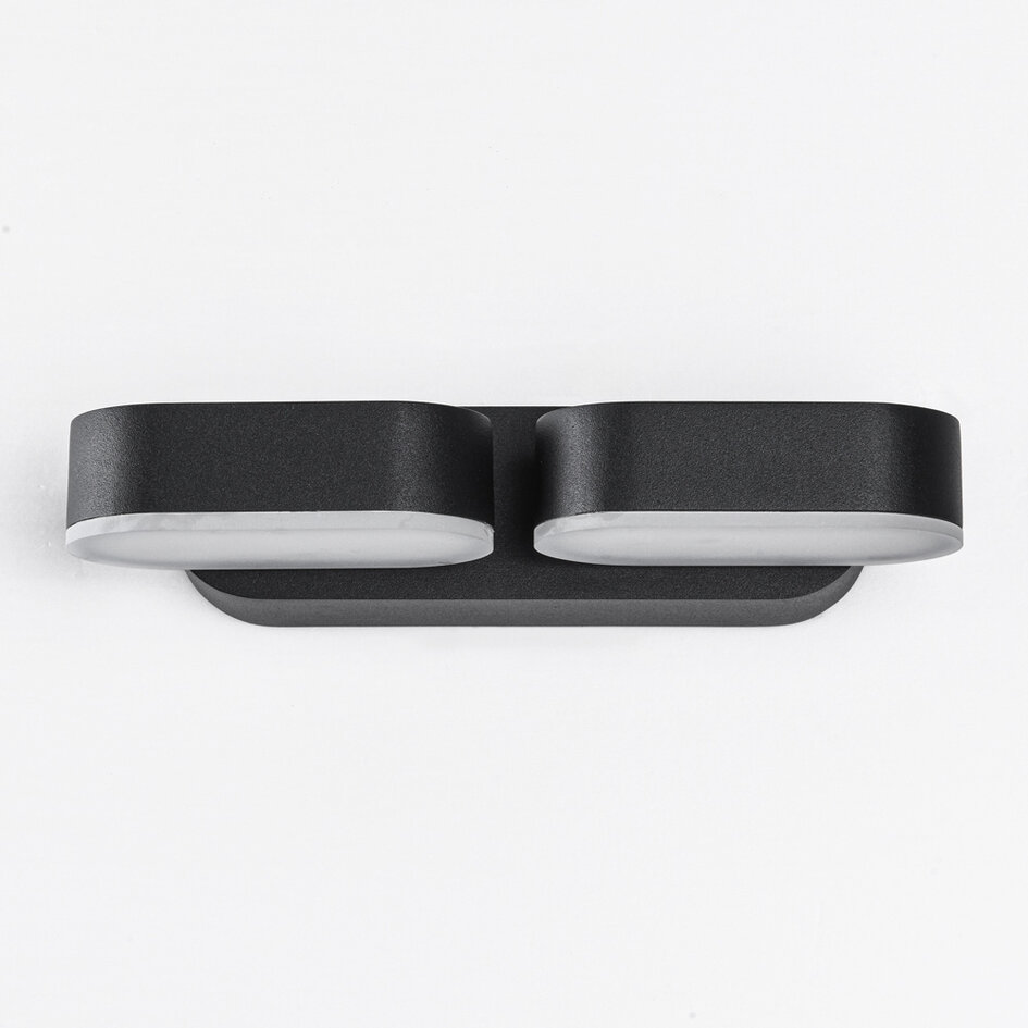 Applique extérieure réglable noir à 2 lumières - Stan