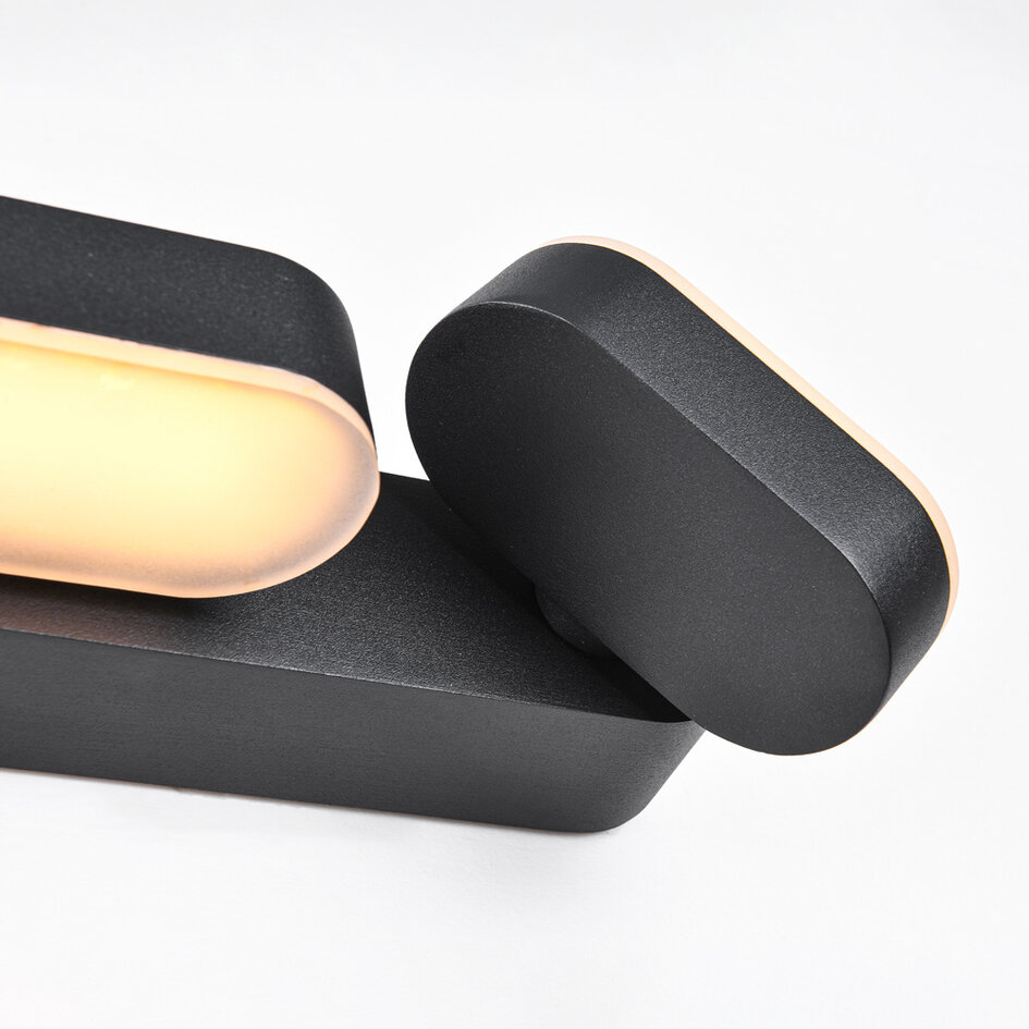 Applique extérieure réglable noir à 2 lumières - Stan