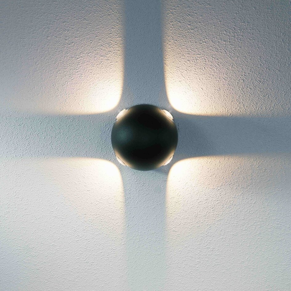 Bolvormige buitenwandlamp Cosmo - zwart