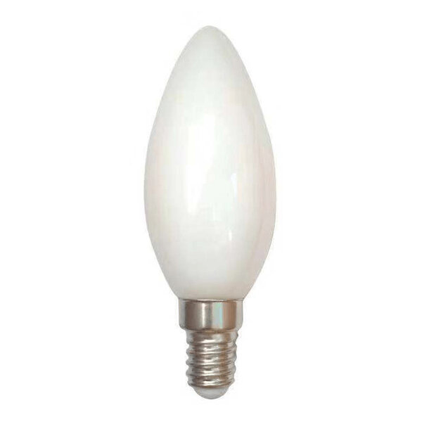 Ampoule flamme filament LED E14 à coque opaline 1,6 watt, 35 mm