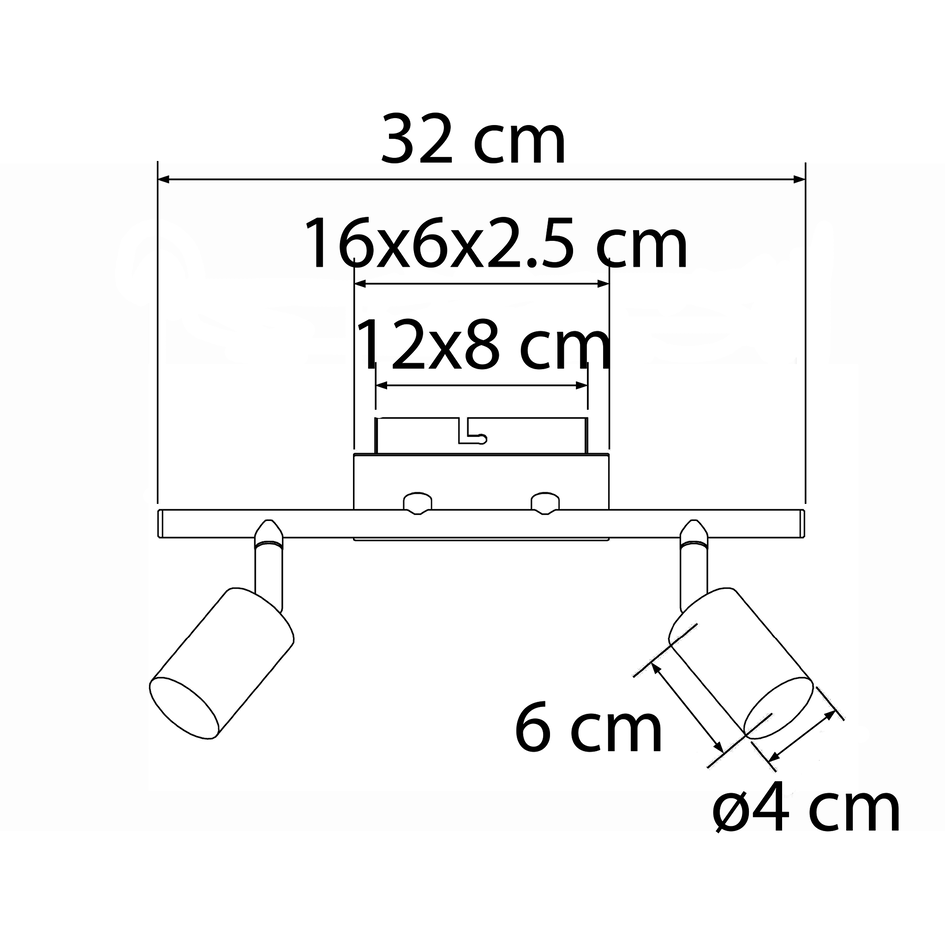 Plafonnier moderne avec 2 spots - Kel