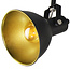 Spot de plafond design noir avec or - Alex