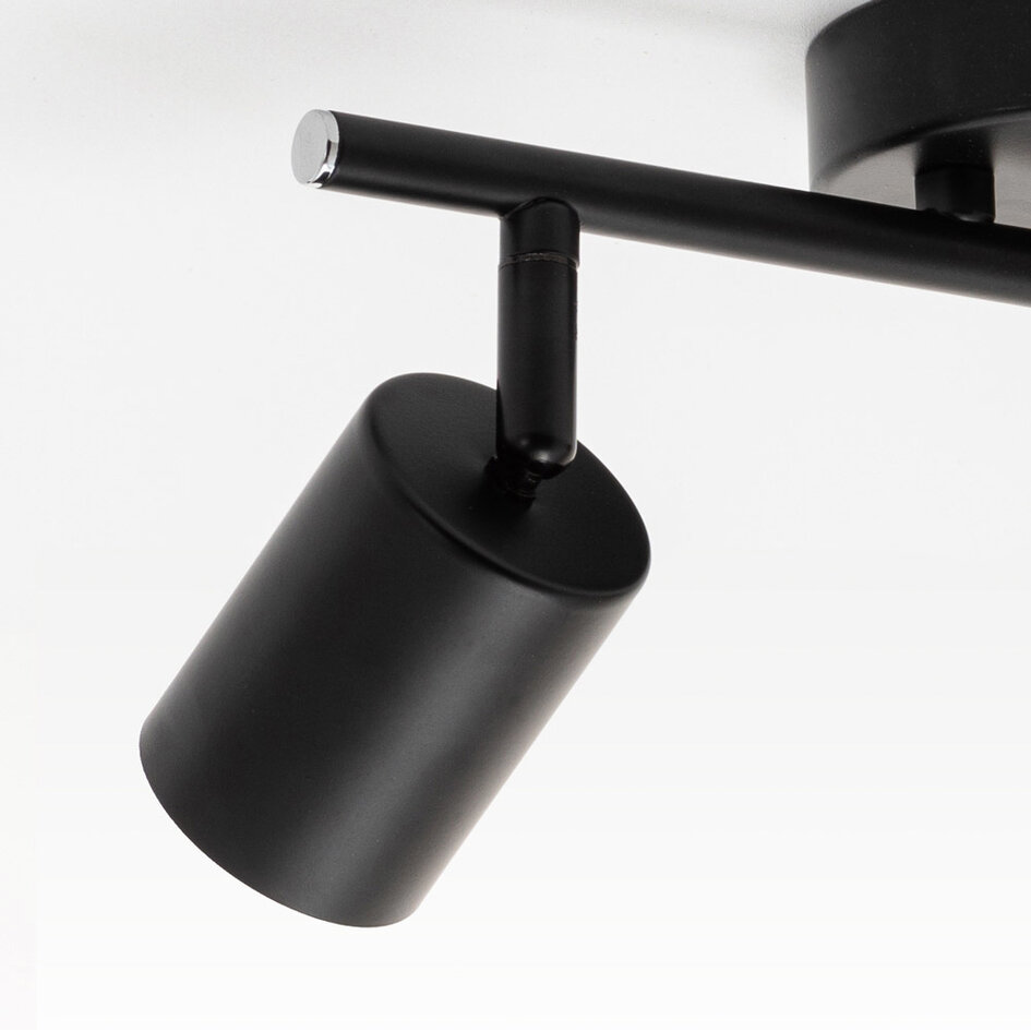 Moderne plafondlamp Mitch 2-lichts in zwart