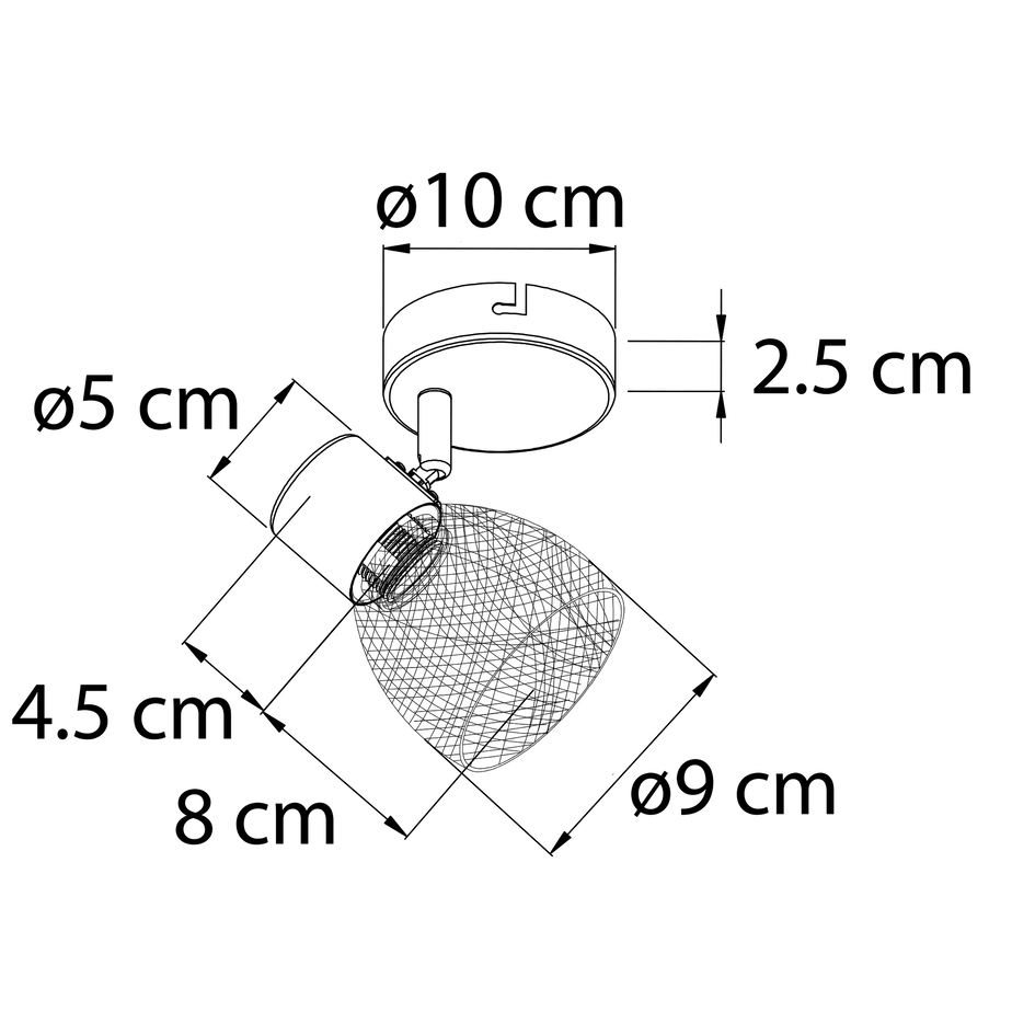 Industriële plafondspot E14 fitting - Meshie