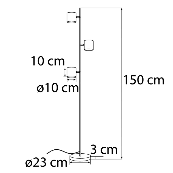 Lampadaire design 3 lumières - Diego
