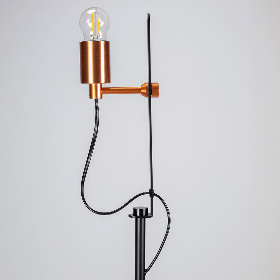 Lampadaire industriel noir et doré - Edina