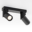 Plafonnier industriel noir avec 2 spots - Libby