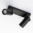 Plafonnier industriel noir avec 2 spots - Libby