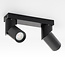 Plafonnier industriel noir avec 2 spots - Libby