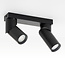 Plafonnier industriel noir avec 2 spots - Libby