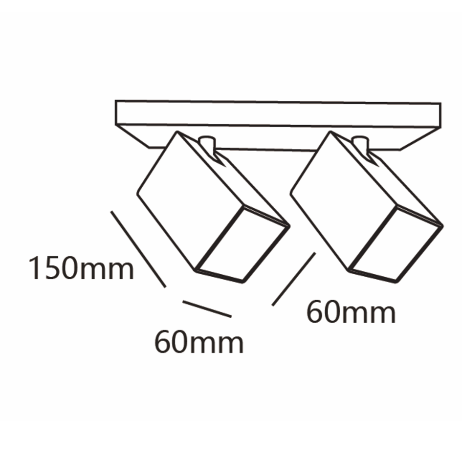 Plafonnier industriel noir mat avec deux spots - Boy