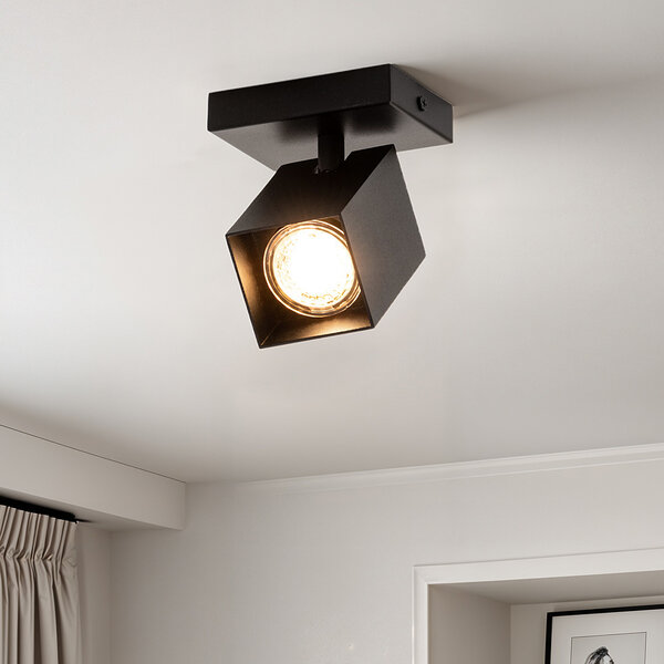 Plafonnier industriel noir mat - Ari