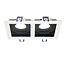 Moderne 2-lichts kantelbare inbouwspot Eli in zwart met wit