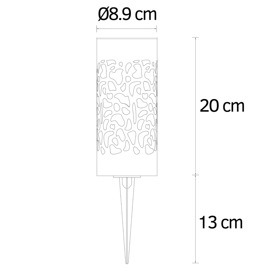 Spot solaire de jardin design noir - Aurora