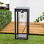 Lampadaire solaire moderne noir avec capteur - Illumina