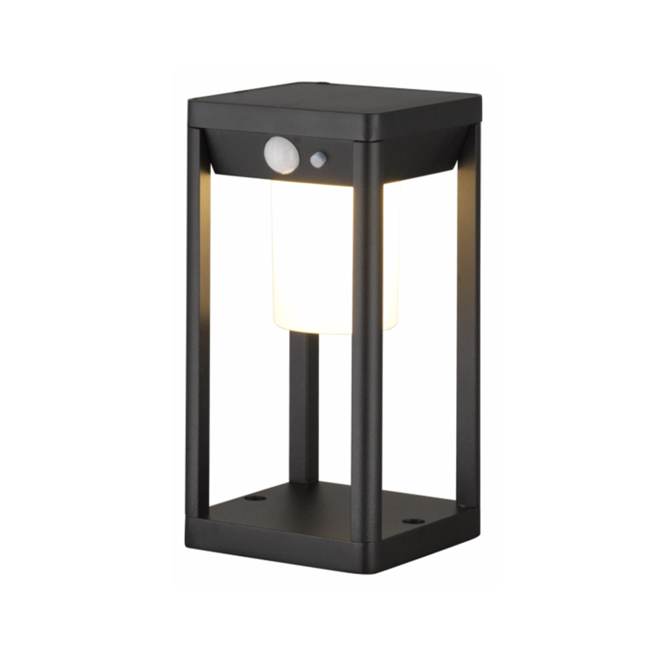 Lampadaire solaire moderne noir avec capteur - Sparky