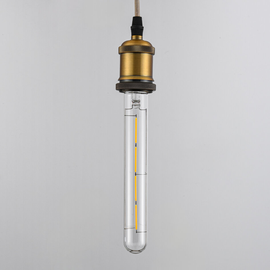 Ampoule tube LED E27 dimmable en verre clair avec filament, 4 W, 2700 K, 22,5 cm