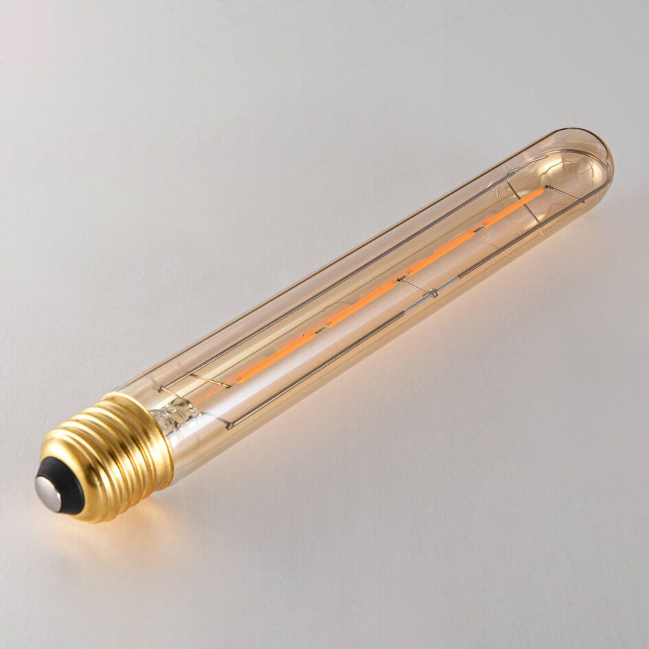 Lampe à incandescence E27 dimmable en verre ambré avec filament 4 fils 22,5 cm, 4W, 2200K
